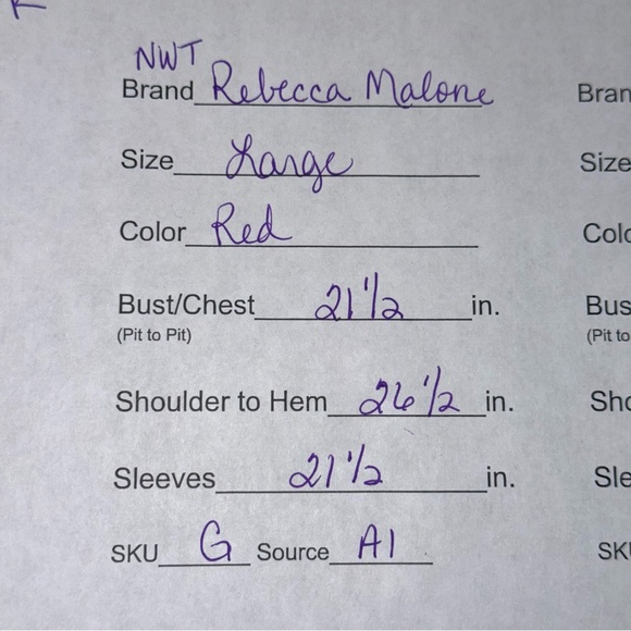 NWT Rebecca Malone Red Embroidered Boho Tunic Top 3/4 Sleeve Large - Picture 8 of 8